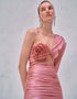One-Shoulder Flower Detail Dress