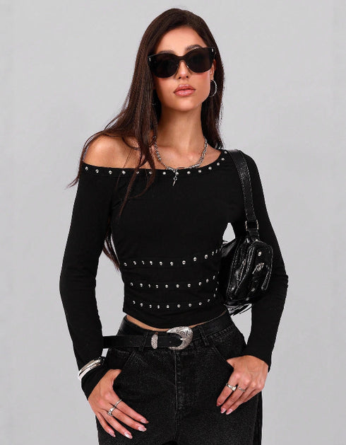 Slim-Fit Studded Top