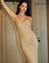 Shimmering Strapless Backless Maxi Dress