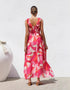 V-Neck Printed Maxi Dress