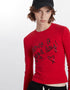 Letter Embroidered Slim Fit Top