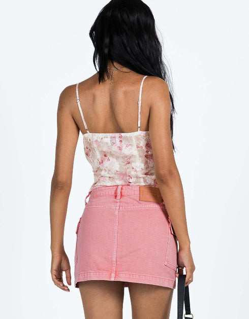 Mid-Rise Denim Mini Skirt