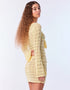 Crochet Tie-Front Cut-Out Mini Dress
