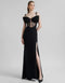 Black Studded Bow Long Dress