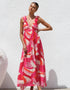 V-Neck Printed Maxi Dress