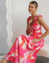 V-Neck Printed Maxi Dress