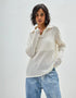 Textured Open-Knit Polo Top