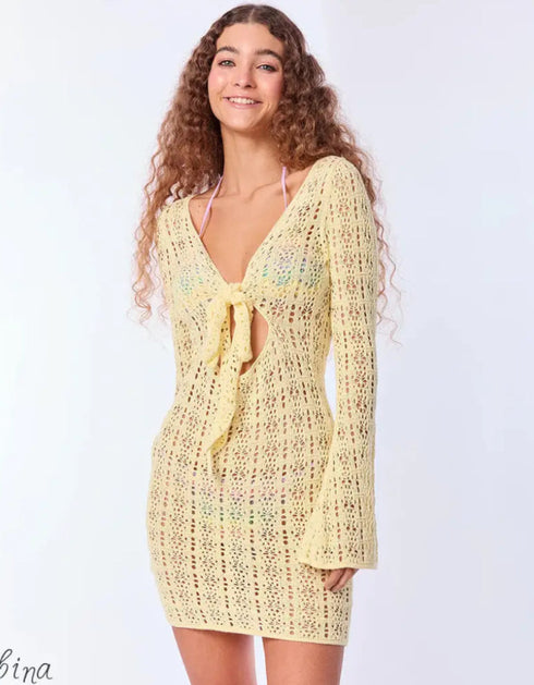 Crochet Chic Mini Dress – Hot Girl Style Hollow Out Summer Dress