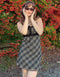 Plaid Halter Slip Mini Dress