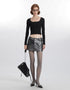Slim Fit Button Front Crop Top
