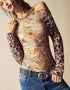 Floral Mesh Slim Fit Top