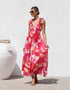 V-Neck Printed Maxi Dress