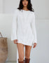 Backless Long Sleeve Mini Dress