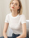 Textured Lace Slim-Fit T-Shirt