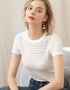 Textured Lace Slim-Fit T-Shirt