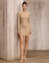 Pearl & Rhinestone Mesh Mini Dress