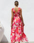 V-Neck Printed Maxi Dress