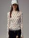 Printed Cropped Long Sleeve Top