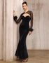 Velvet Mesh Evening Dress Set