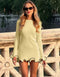 Wave-Trim Body-Fit Mini Dress
