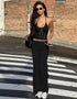 Backless Vest & Straight-Fit Pants Set