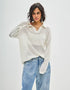 Textured Open-Knit Polo Top