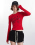 Letter Embroidered Slim Fit Top