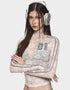 Embroidered Lace High-Neck Top