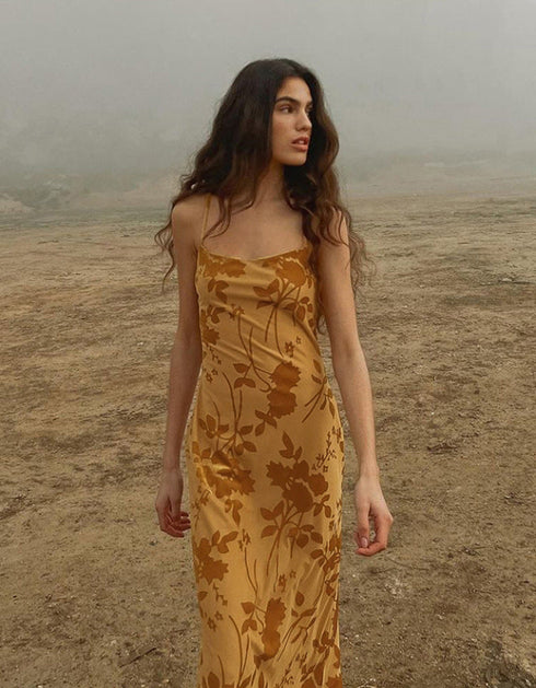 Floral Spaghetti Strap Maxi Dress